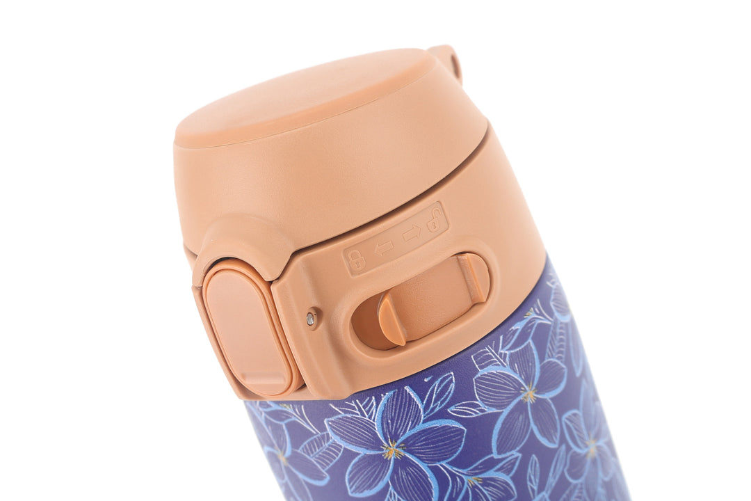 Insulated Water Bottle 15oz Plumeria Blue