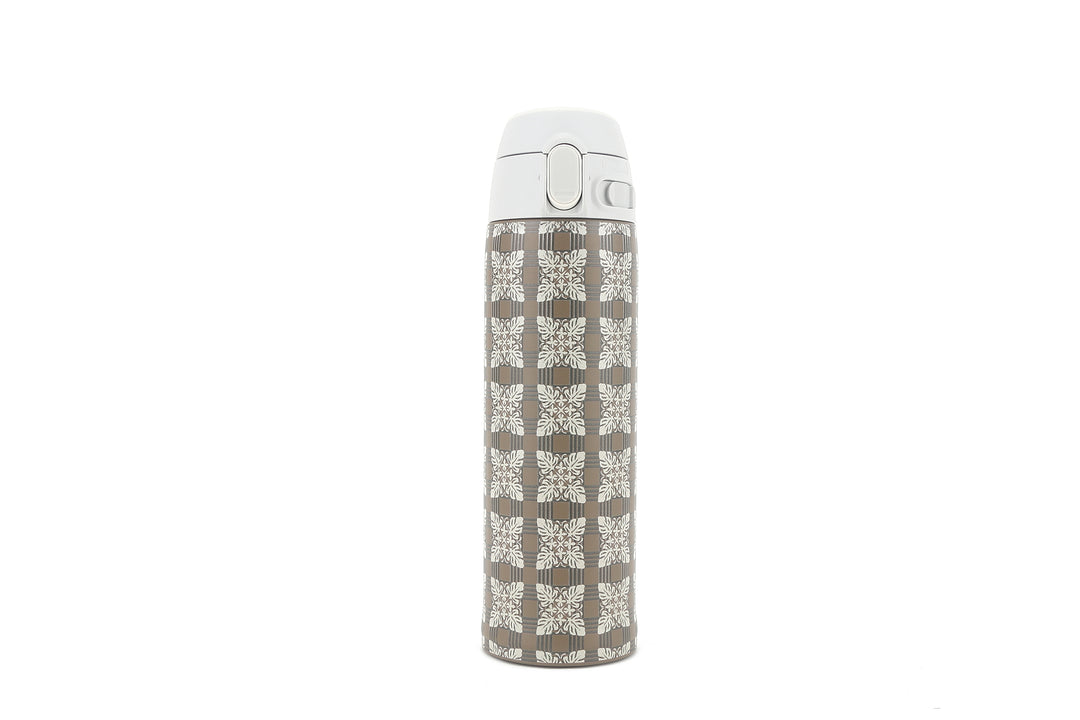Insulated Water Bottle 15oz Quilt Palaka Brown