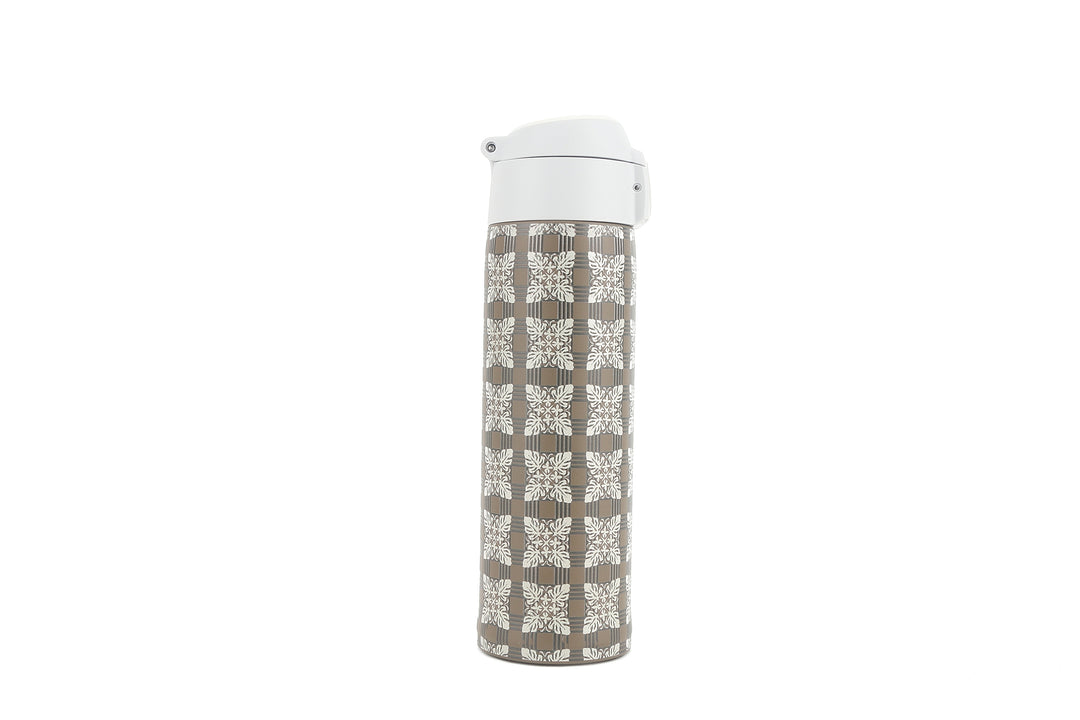 Insulated Water Bottle 15oz Quilt Palaka Brown