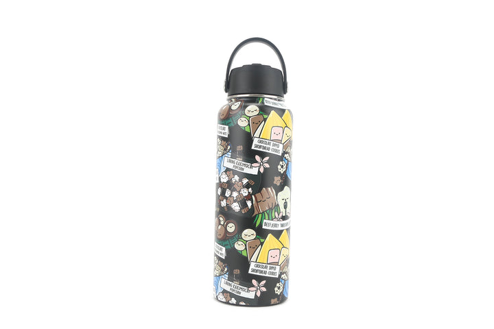 Insualted Water Bottle 40oz Local Snacks Black