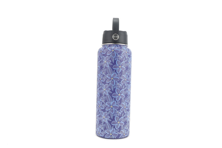 Insulated Water Bottle 40oz Plumeria Blue