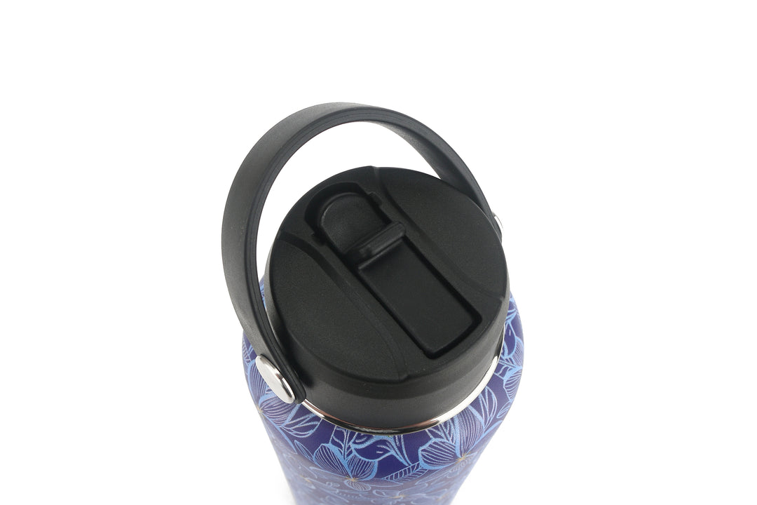 Insulated Water Bottle 40oz Plumeria Blue