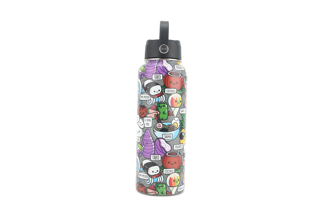 Insulated Water Bottle 40oz Craving Hawaii Grey