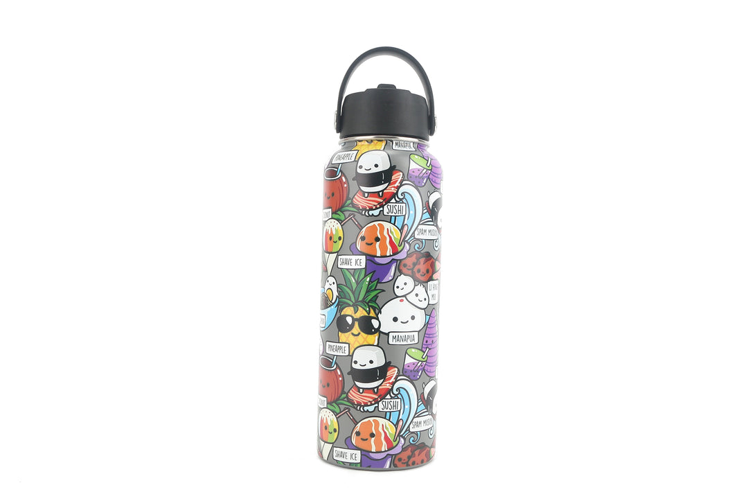 Insulated Water Bottle 40oz Craving Hawaii Grey