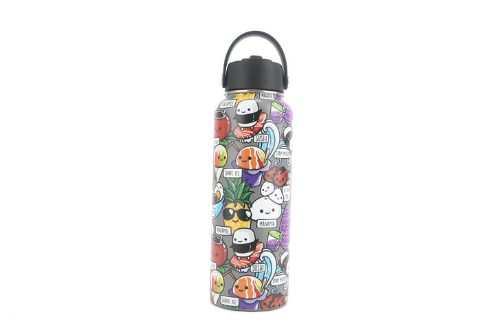 Insulated Water Bottle 40oz Craving Hawaii Grey