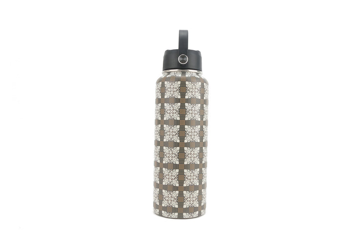 Insulated Water Bottle 40oz Quilt Palaka Brown