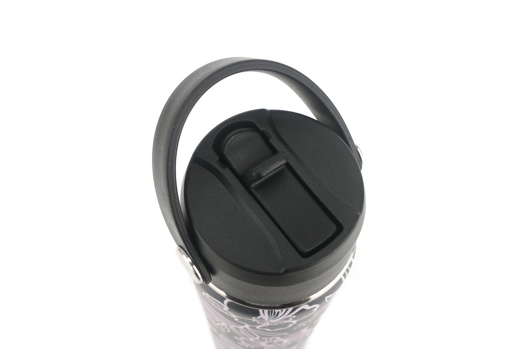 Insulated Water Bottle 24oz Cherry Blossom Pink Grey