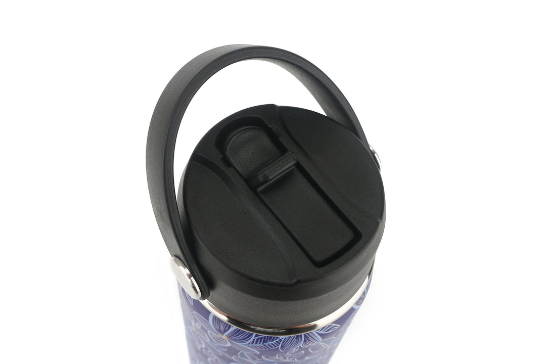 Insulated Water Bottle 24oz Plumeria Blue
