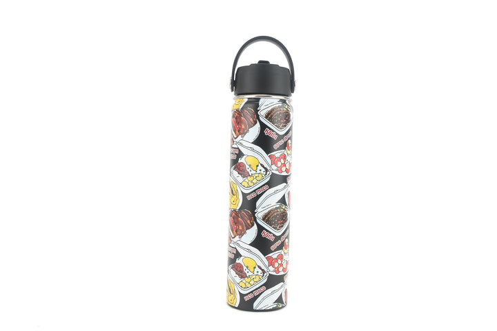 Insulated Water Bottle 24oz Plate Lunch Black