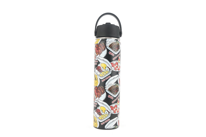 Insulated Water Bottle 24oz Plate Lunch Black