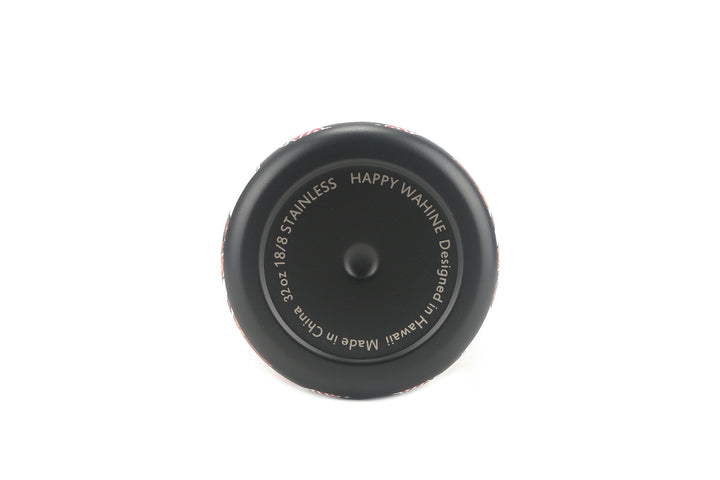 Insulated Water Bottle 32oz Snap Plate Lunch Black