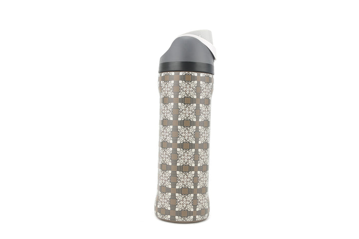 Insulated Water Bottle 24oz Snap Quilt Palaka Brown