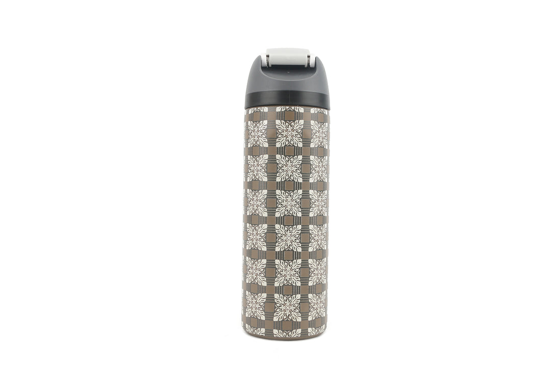 Insulated Water Bottle 24oz Snap Quilt Palaka Brown