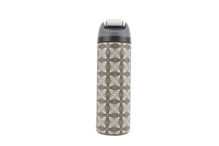 Insulated Water Bottle 24oz Snap Quilt Palaka Brown