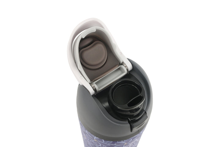Insulated Water Bottle 24oz Snap Plumeria Blue