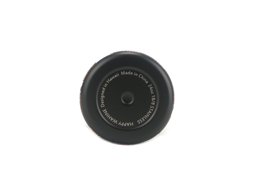Insulated Water Bottle 24oz Snap Plate Lunch Black