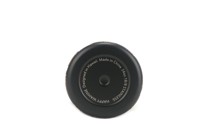 Insulated Water Bottle 24oz Snap Plate Lunch Black