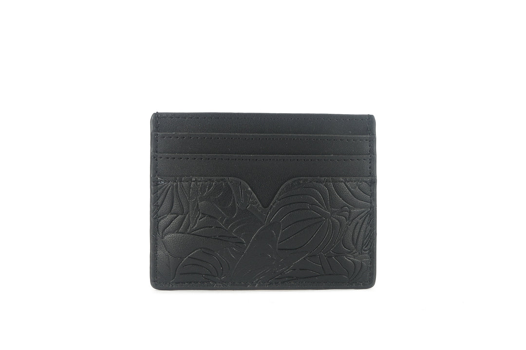 Card Case Meilany Anthurium Embossed Black
