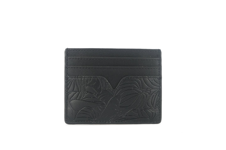 Card Case Meilany Anthurium Embossed Black