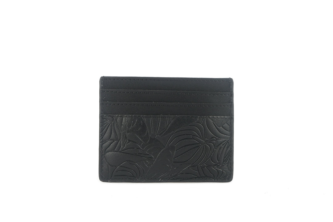 Card Case Meilany Anthurium Embossed Black