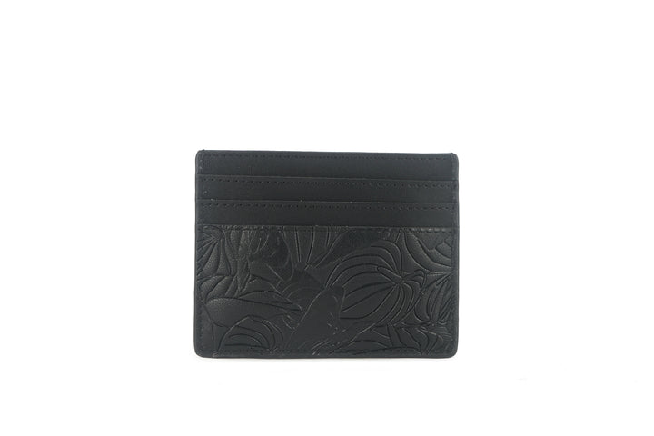 Card Case Meilany Anthurium Embossed Black