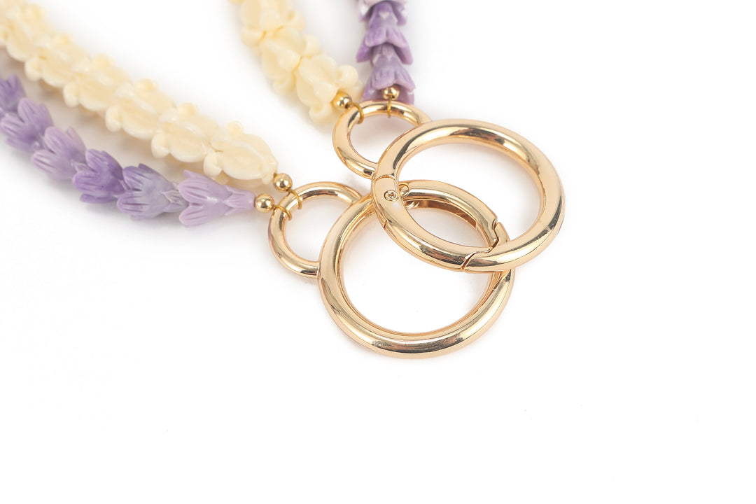 Lei Deco Charm 2-std Crown White Pakalana Purple