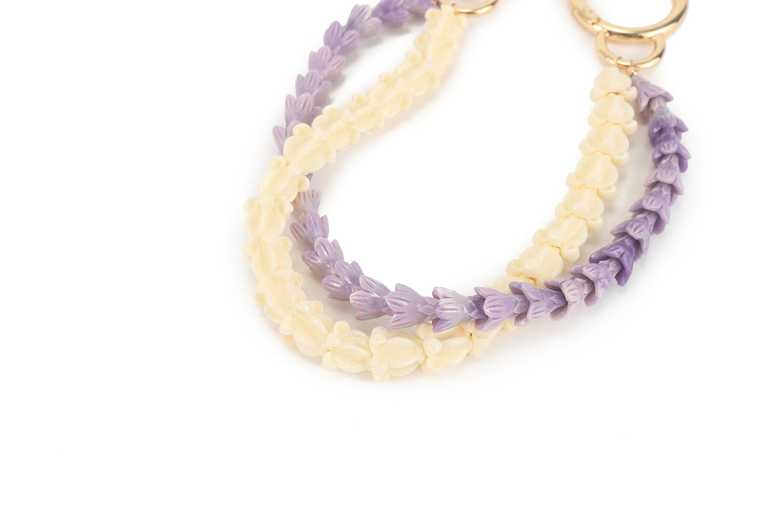 Lei Deco Charm 2-std Crown White Pakalana Purple