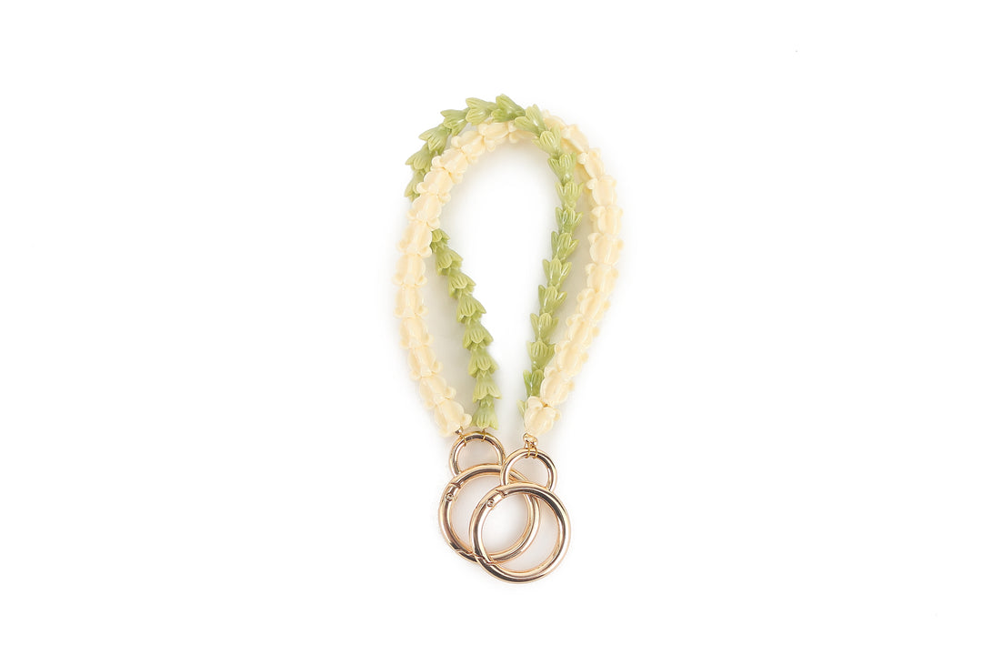 Lei Deco Charm 2-std Crownflower White Pakalana Green