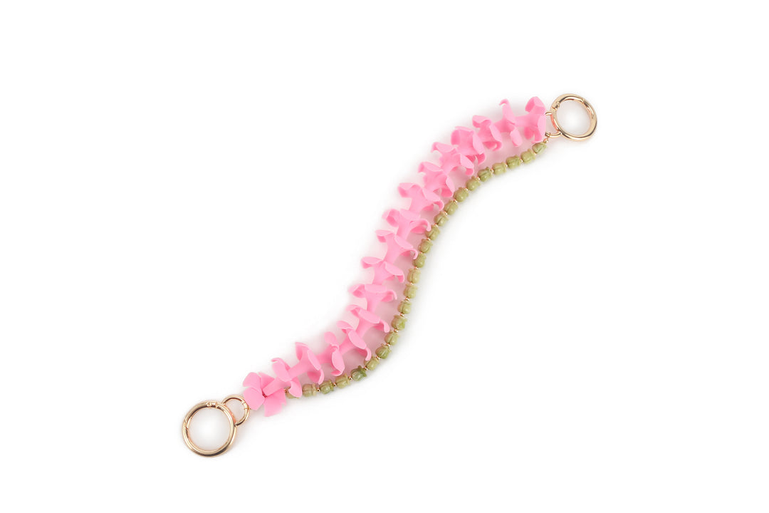Lei Deco Charm 2-std Puakenikeni Pink Pikake Green 13.5"