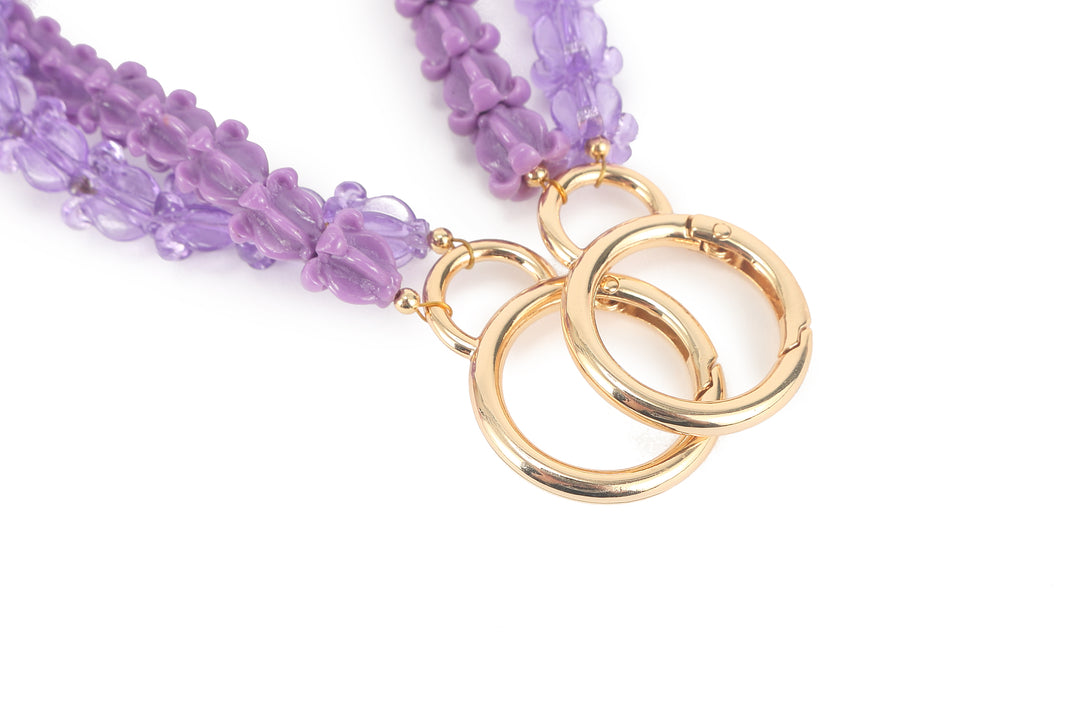 Lei Deco Charm 2-std Crownflower Purple Double
