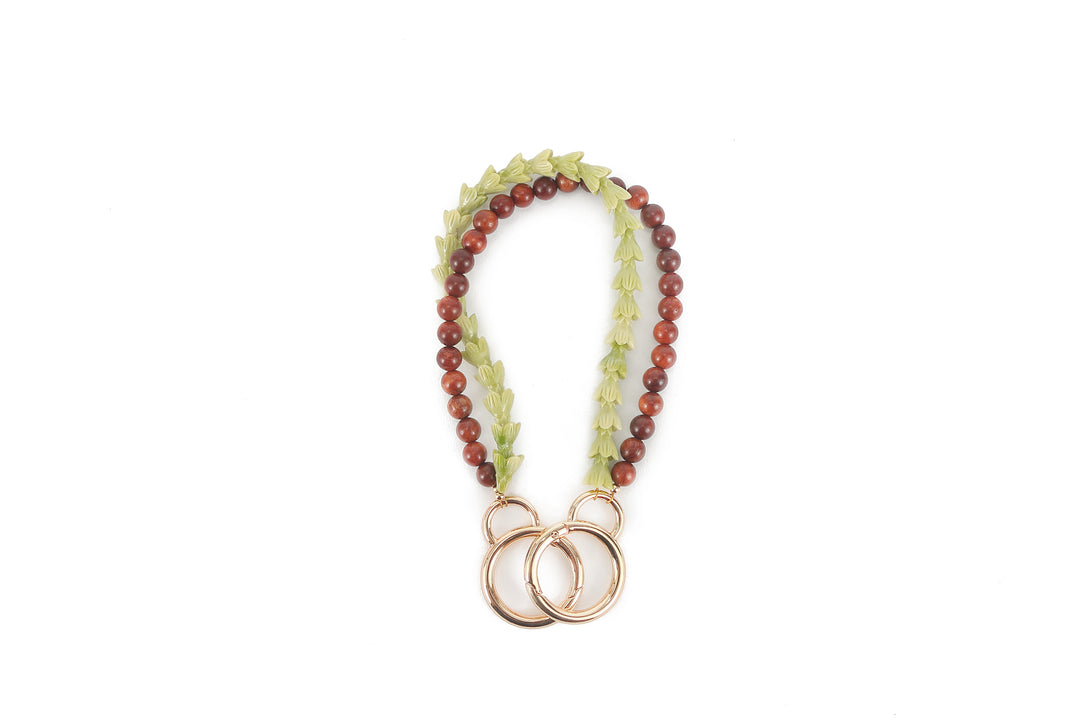 Lei Deco Charm 2-std Green Pakalana Wood Bead