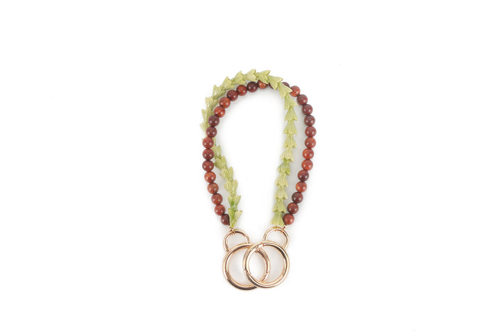 Lei Deco Charm 2-std Green Pakalana Wood Bead