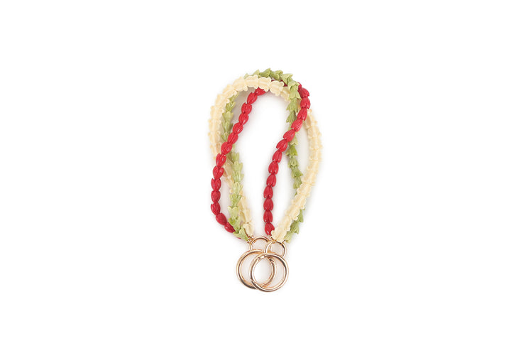 Lei Deco Charm 3-std Crown White Green Pikake Red Pakalana Green