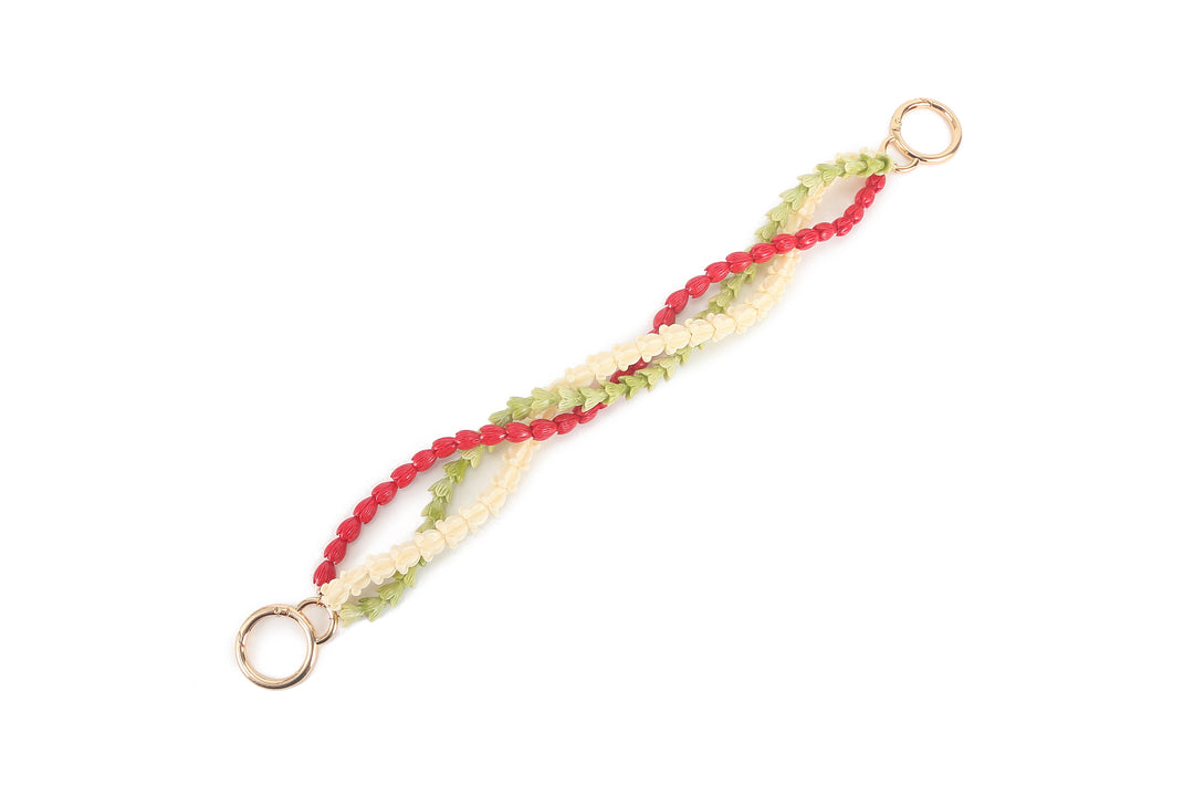 Lei Deco Charm 3-std Crown White Green Pikake Red Pakalana Green