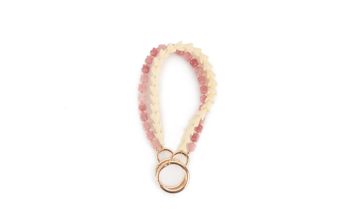 Lei Deco Charm 2-std Rose Pikake White Pakalana