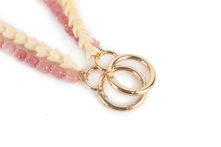 Lei Deco Charm 2-std Rose Pikake White Pakalana