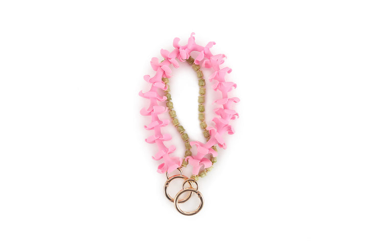 Lei Deco Charm 2-std Puakenikeni Pink Pikake Green 16.5"
