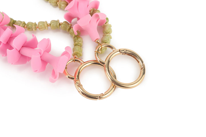 Lei Deco Charm 2-std Puakenikeni Pink Pikake Green 16.5"