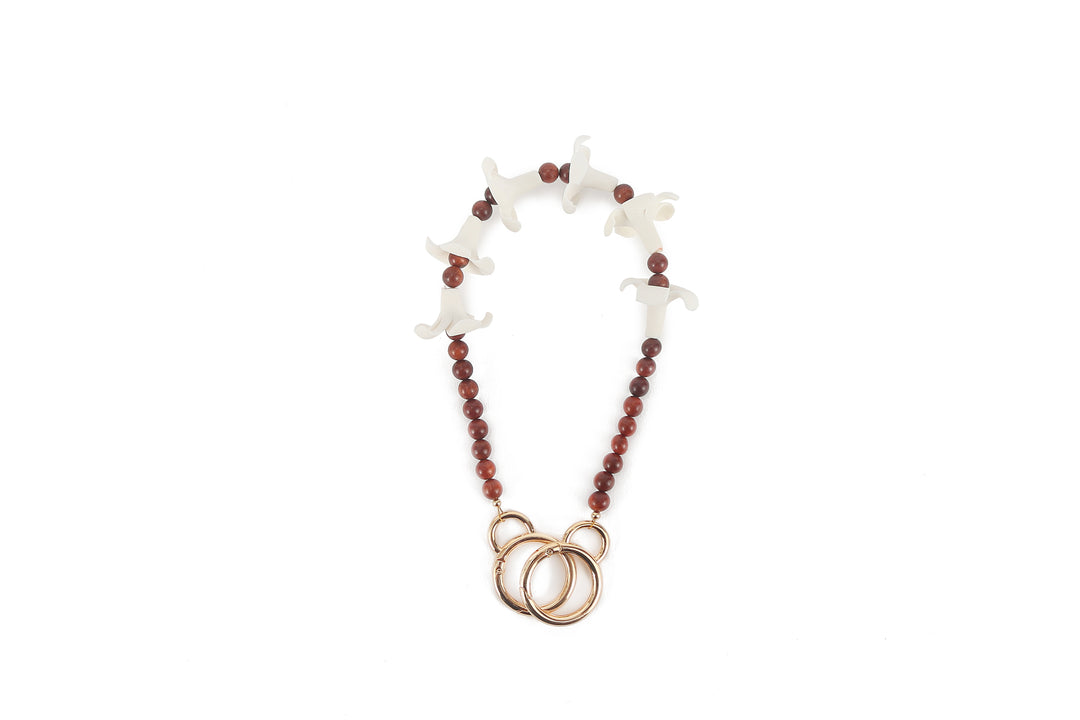 Lei Deco Charm 1-std 6 Puakenikeni White Wood Bead