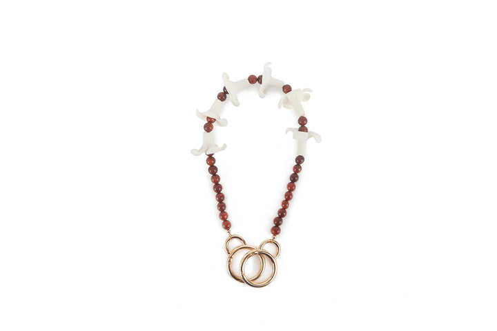 Lei Deco Charm 1-std 6 Puakenikeni White Wood Bead
