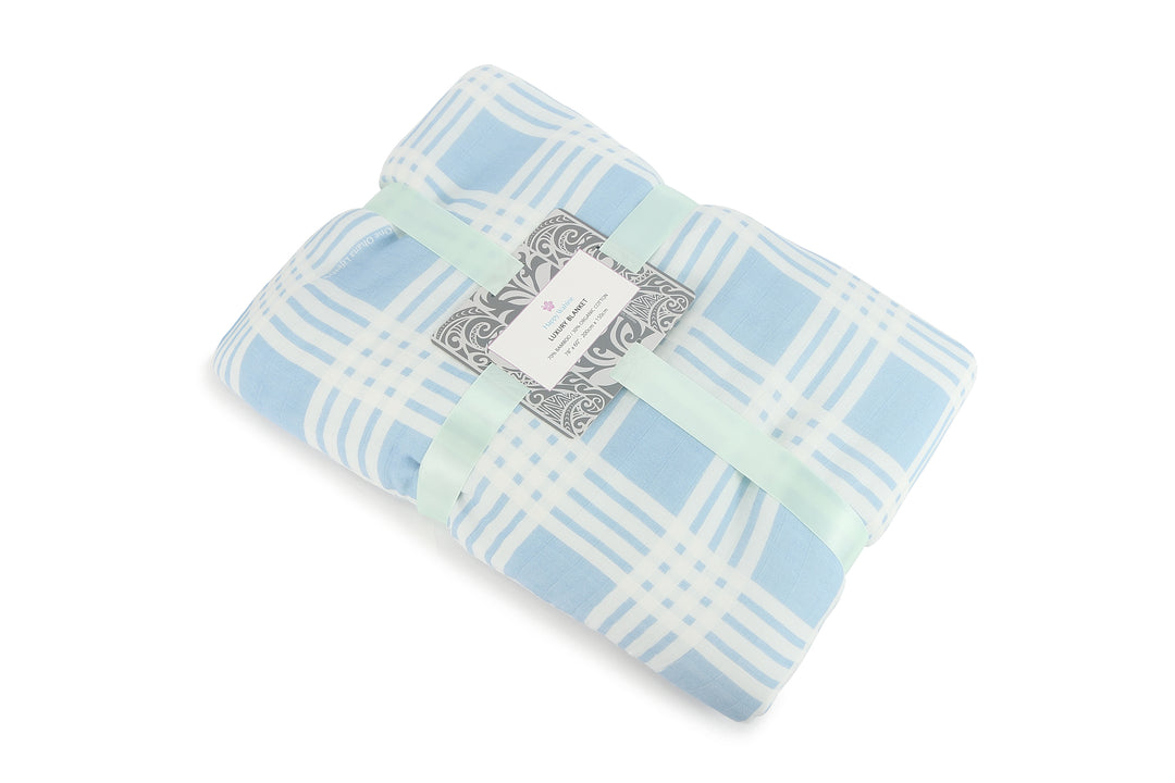 Luxury Bamboo Blanket Palaka Blue
