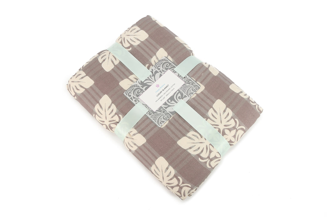 Luxury Bamboo Blanket Quilt Palaka Brown