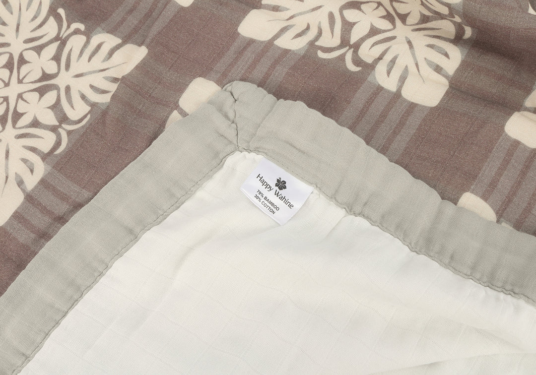 Luxury Bamboo Blanket Quilt Palaka Brown