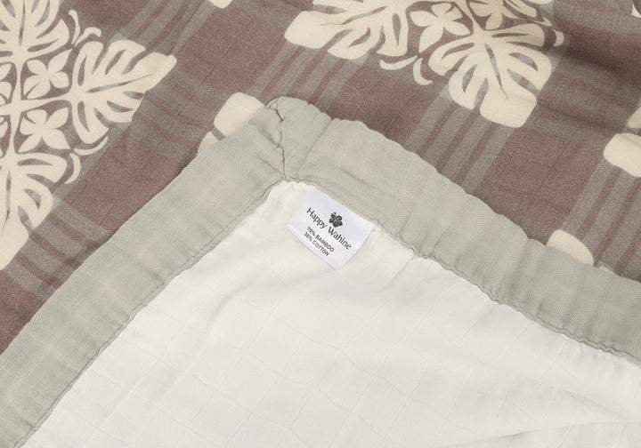 Luxury Bamboo Blanket Quilt Palaka Brown