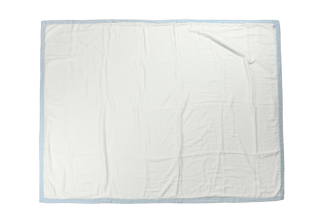 Luxury Bamboo Blanket Plumeria Blue