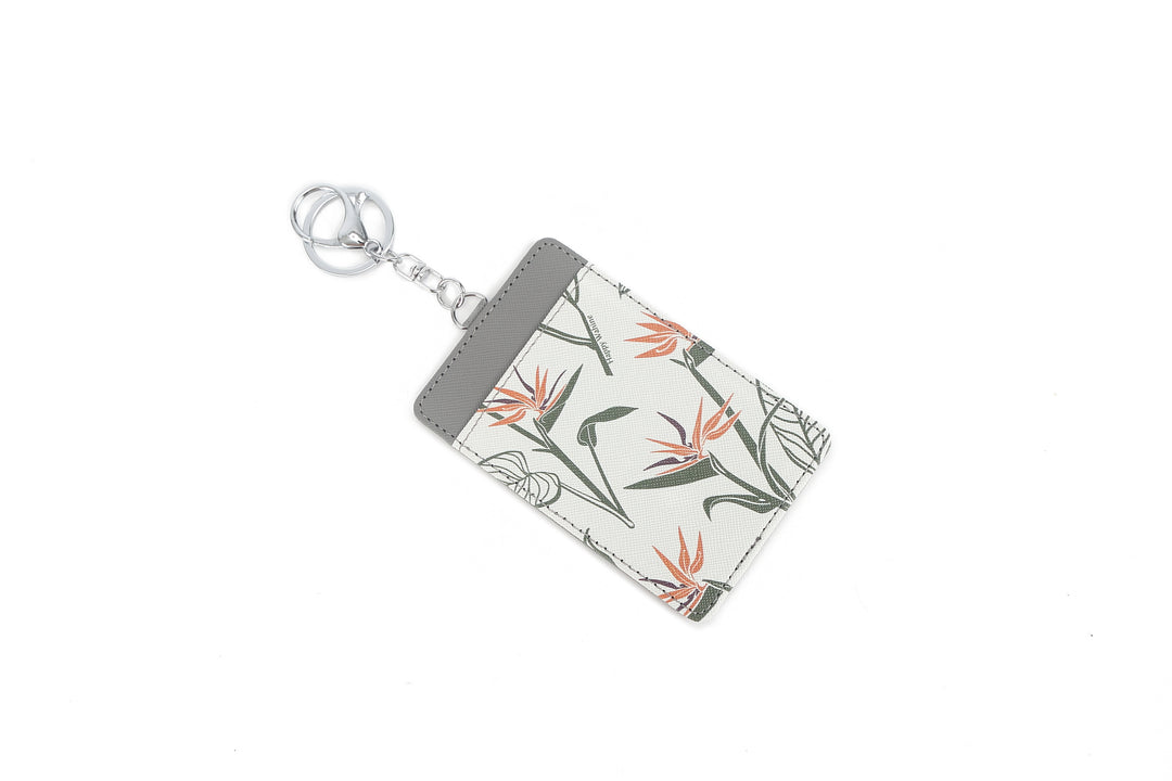 Card Case April Bird of Paradise Grey