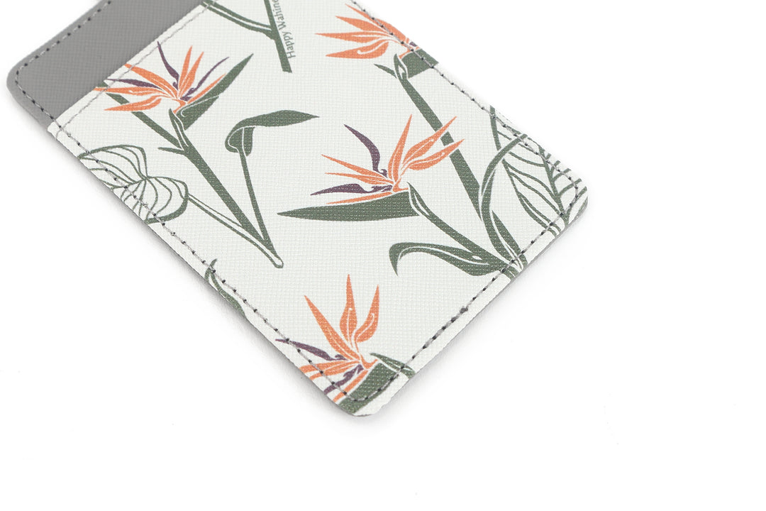 Card Case April Bird of Paradise Grey