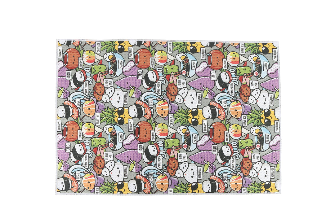 Multi-Purpose Waffle Kitchen Towel Craving Hawaii Grey