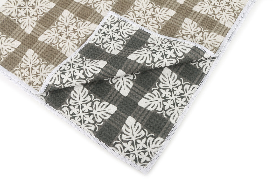 Multi-Purpose Waffle Kitchen Towel Palaka Quilt Brown