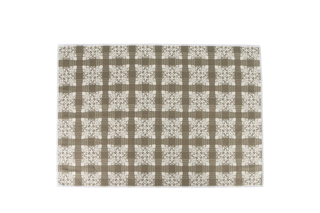 Multi-Purpose Waffle Kitchen Towel Palaka Quilt Brown